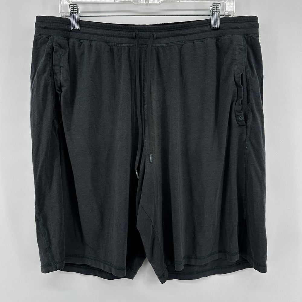 Tasc Performance Mens Black Organic Cotton Bamboo Shorts Size XL Drawstring